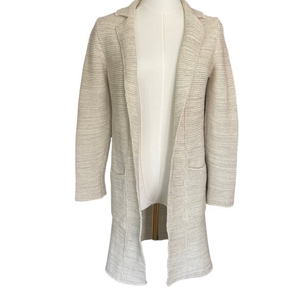 Natural Style Long Length Summer Knit Cardigan Linen Cotton Coastal Size XS - Picture 1 of 6